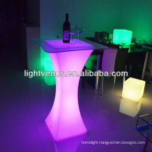 Night club, led lit bar table